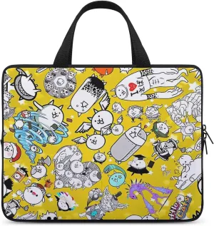 Battle-Cats Slim Laptop Bag - Lightweight And Water-Resistant Carrying Case with Handle