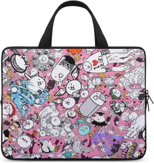 Battle-Cats Slim Laptop Bag - Lightweight And Water-Resistant Carrying Case with Handle