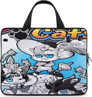 Battle-Cats Slim Laptop Bag - Lightweight And Water-Resistant Carrying Case with Handle