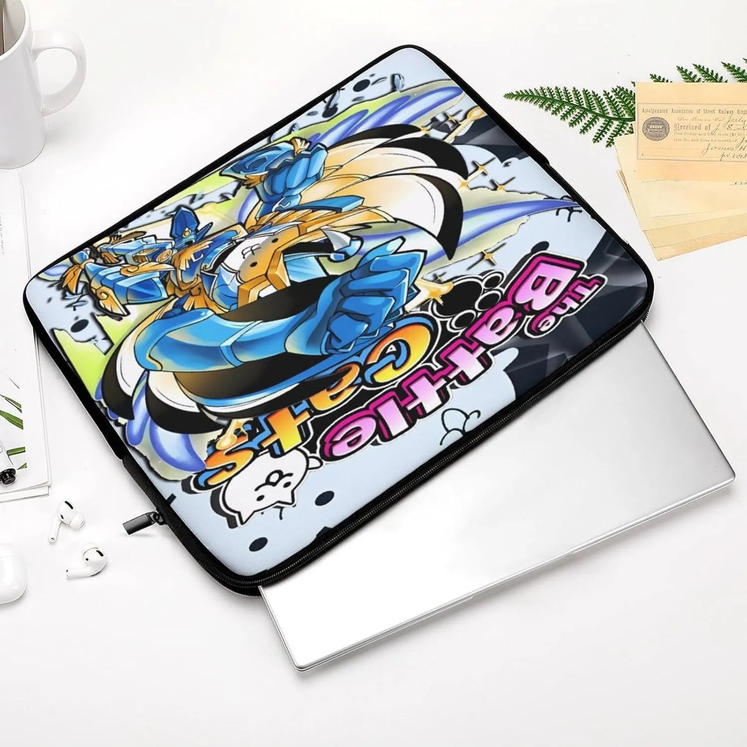 Battle-Cats Slim Laptop Bag - Lightweight And Water-Resistant Carrying Case with Handle