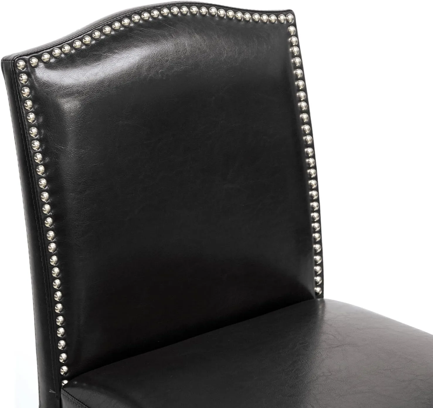 Baxton Studio Libra Black Modern Bar Stool with Nail Head Trim