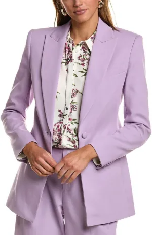 BCBGMAXAZRIA Women's Long Sleeve V Neck with Peak Lapel Blazer