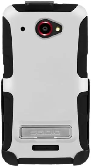 BD2-HK3HTDDAK-GL DILEX Case with Metal Kickstand and Holster Combo for use with HTC Droid DNA - Glossed White