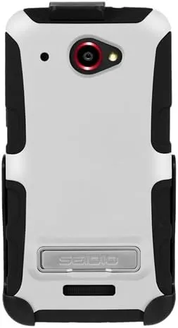 BD2-HK3HTDDAK-GL DILEX Case with Metal Kickstand and Holster Combo for use with HTC Droid DNA - Glossed White