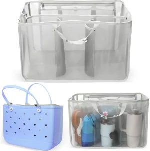 Beach Bag Organizer Insert for X Large Bogg Bag Accessories, Original Lightweight Mesh Divider Storage Bag Suitable for XL Bogg Bag, Beach Tote Bag Organizer Insert Inner Bags (Gray)