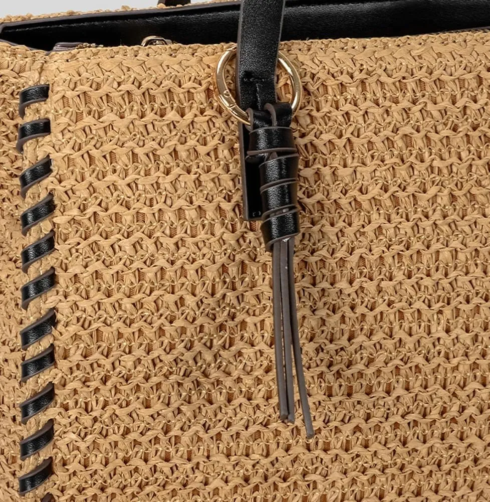 Beach Straw Bags for Women 2025 Casual Boston Bag Summer Beach Tote Raffia Crossbody Bag Top Handle Handbag Satchel Vacation