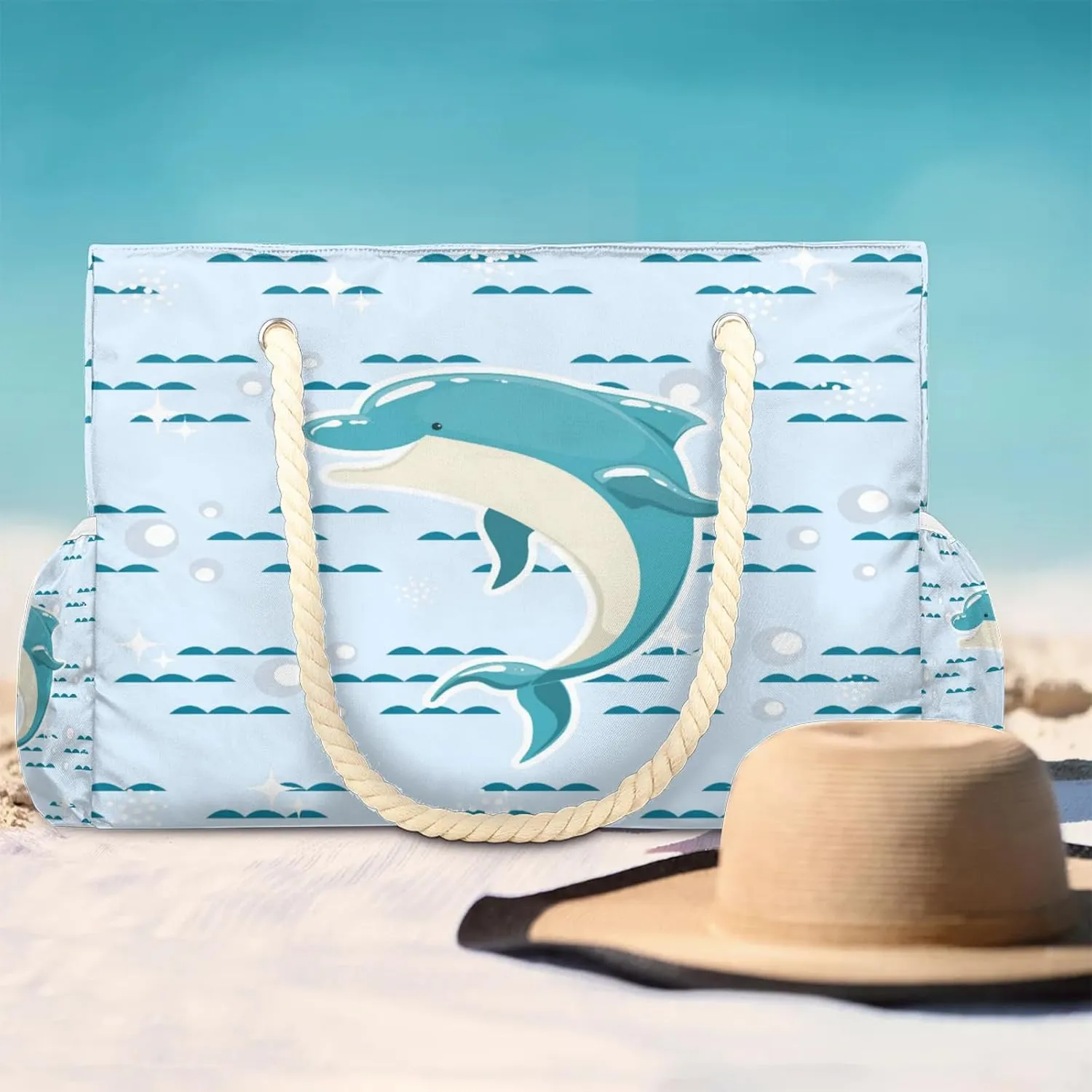 Beach Tote Bags for Women with Zipper Large Pool Bags for Swimming Travel Gym