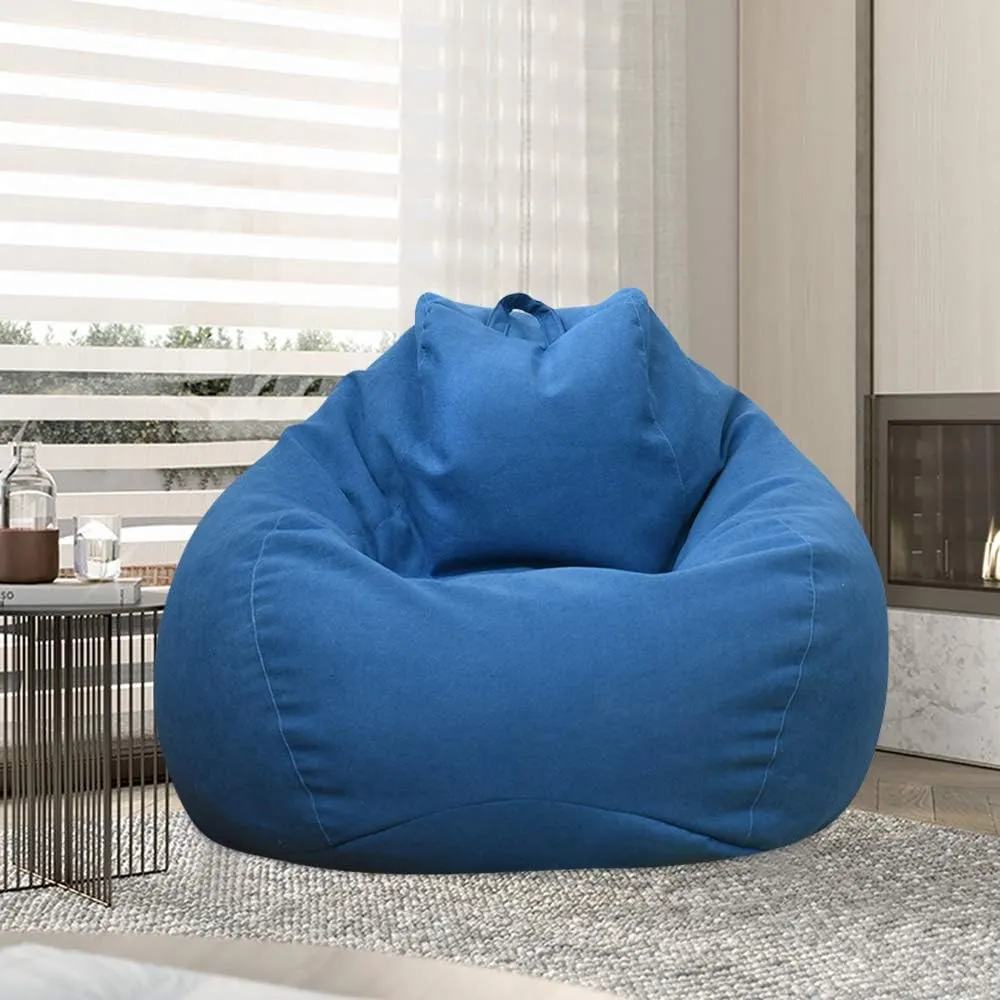 Bean Bag Chair Sofa Cover(No Filler),Comfortable Outdoor Lazy Seat Bag,Couch Cover without Filler for Adults Kids,Soft Tatami Chairs Covers Suitable for Home Garden Living Room (blue, Medium)