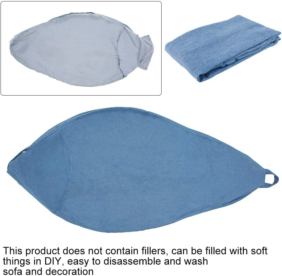Bean Bag Chair Sofa Cover(No Filler),Comfortable Outdoor Lazy Seat Bag,Couch Cover without Filler for Adults Kids,Soft Tatami Chairs Covers Suitable for Home Garden Living Room (blue, Medium)