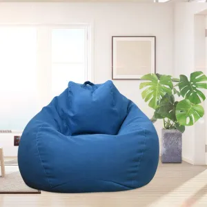 Bean Bag Chair Sofa Cover(No Filler),Comfortable Outdoor Lazy Seat Bag,Couch Cover without Filler for Adults Kids,Soft Tatami Chairs Covers Suitable for Home Garden Living Room (blue, Medium)