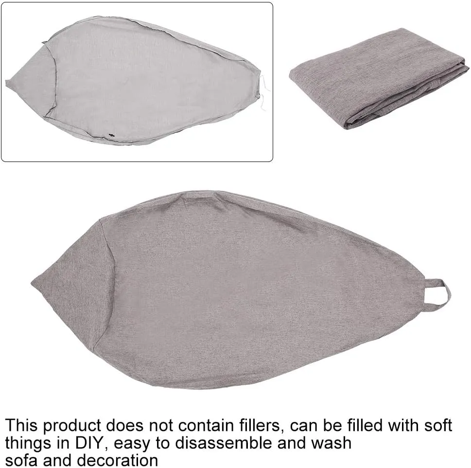 Bean Bag Chair Sofa Cover(No Filler),Comfortable Outdoor Lazy Seat Bag,Couch Cover without Filler for Adults Kids,Soft Tatami Chairs Covers Suitable for Home Garden Living Room (grey, Small)