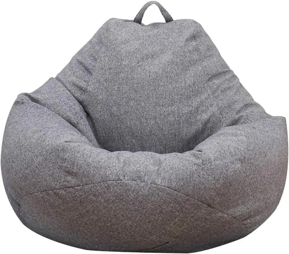 Bean Bag Chair Sofa Cover(No Filler),Comfortable Outdoor Lazy Seat Bag,Couch Cover without Filler for Adults Kids,Soft Tatami Chairs Covers Suitable for Home Garden Living Room (grey, Small)