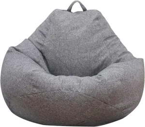 Bean Bag Chair Sofa Cover(No Filler),Comfortable Outdoor Lazy Seat Bag,Couch Cover without Filler for Adults Kids,Soft Tatami Chairs Covers Suitable for Home Garden Living Room (grey, Small)
