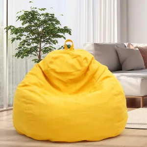 Bean Bag Chair Sofa Cover(No Filler),Comfortable Outdoor Lazy Seat Bag,Couch Cover without Filler for Adults Kids,Soft Tatami Chairs Covers Suitable for Home Garden Living Room (yellow, Medium)