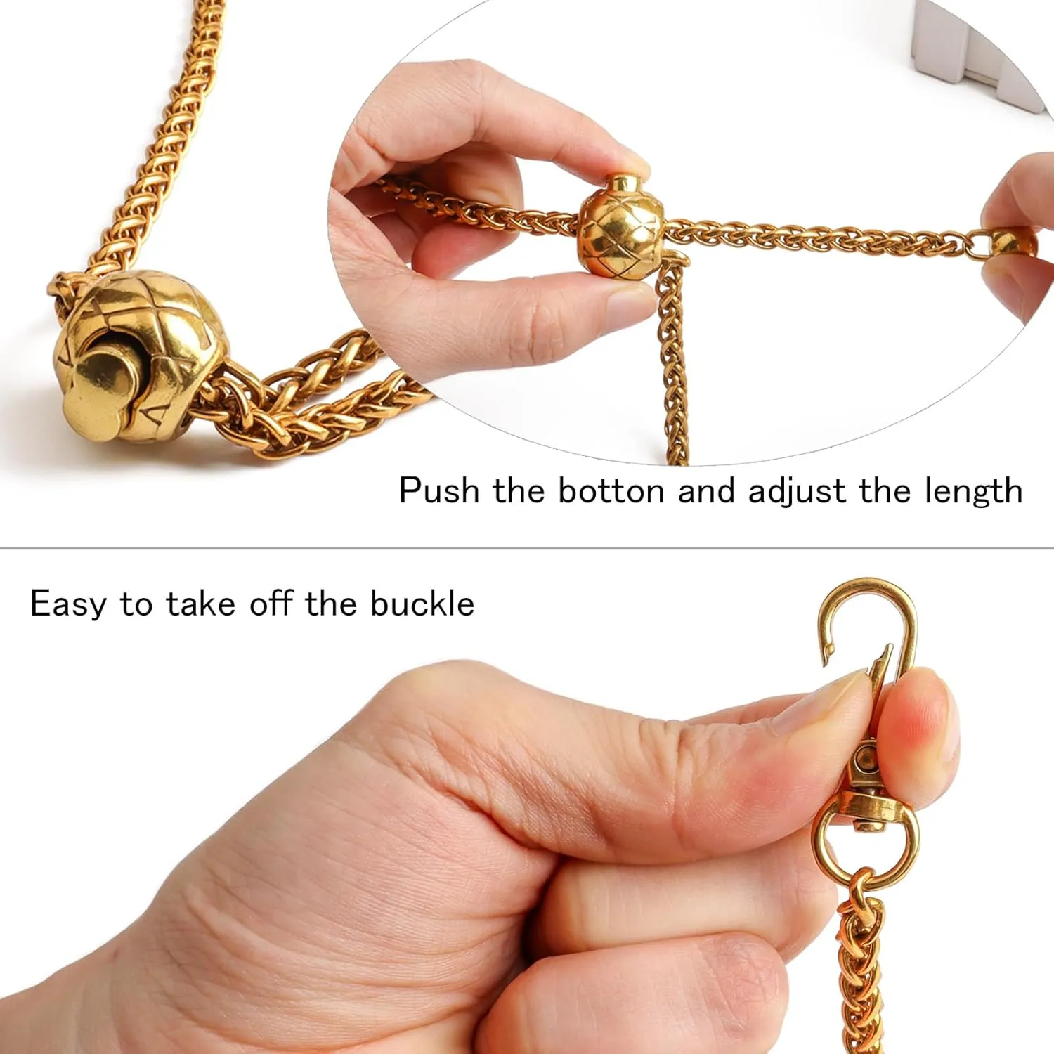 BEAULEGAN Thin Purse Chain Strap Adjustable - Replacement for Small Shoulder Crossbody Bag, 51 Inches Long