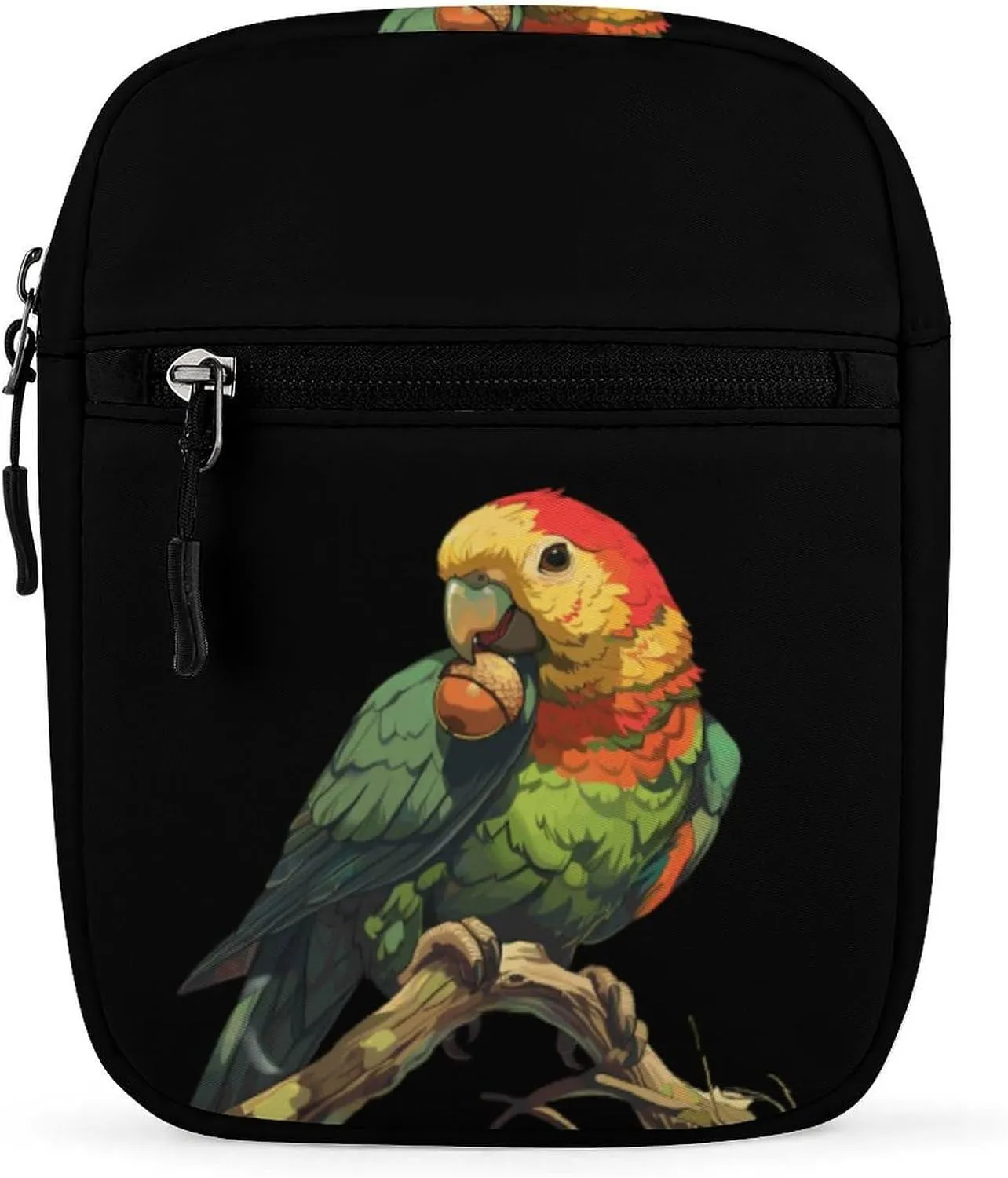 Beautiful Parrot Bird Acorn Cute Crossbody Bags Small Sling Purse Travel Shoulder Bag with Adjustable Strap for Men Women