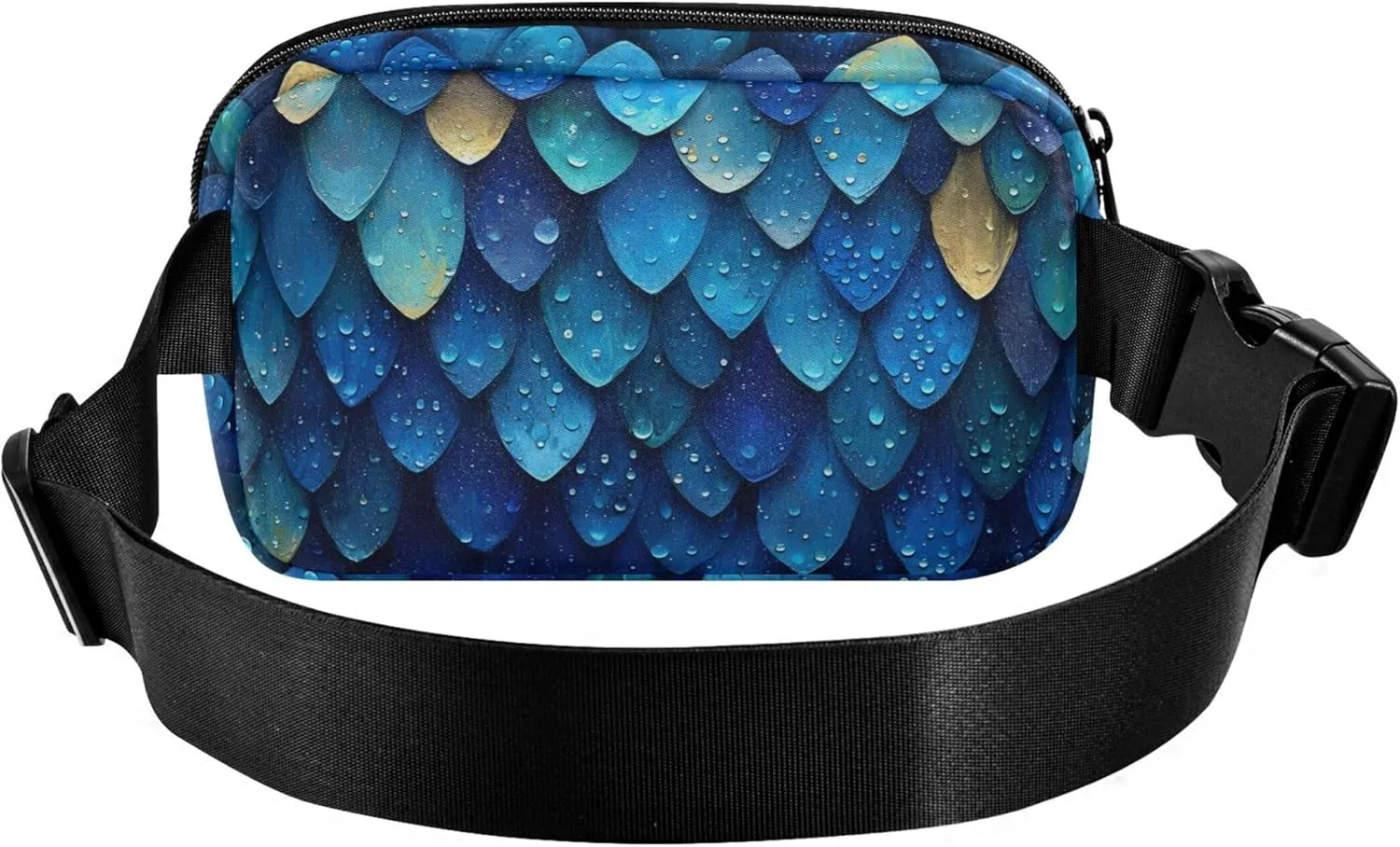 Beautiful Scales Fanny Pack for Women Flower Large Hip Belt Bag Waterproof Cross Body Waist Purse