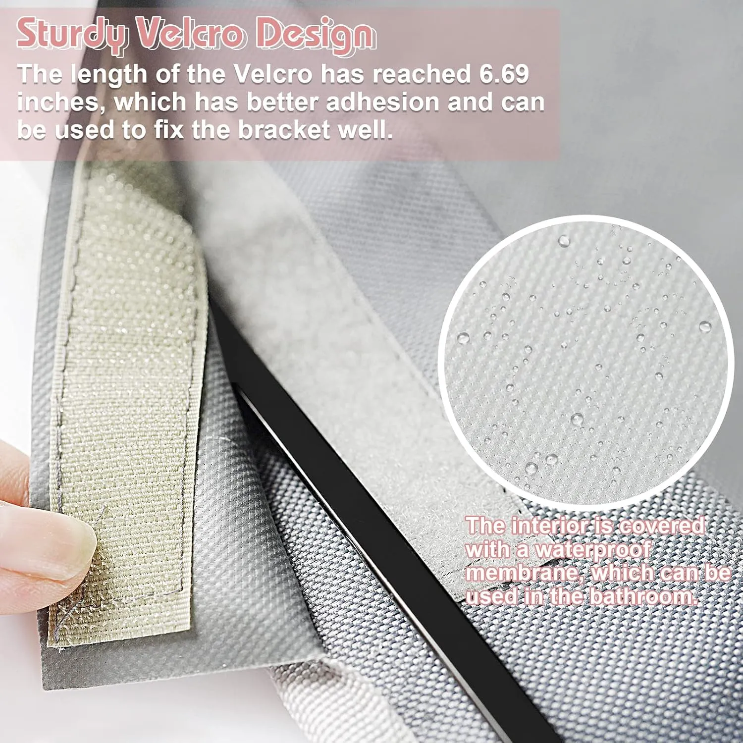 Bedside Storage Bag with 4 Hooks Multi-Function Hanging Organizer Caddy for Headboards Bunk Bed Hospital Bed (2Pack Grey)