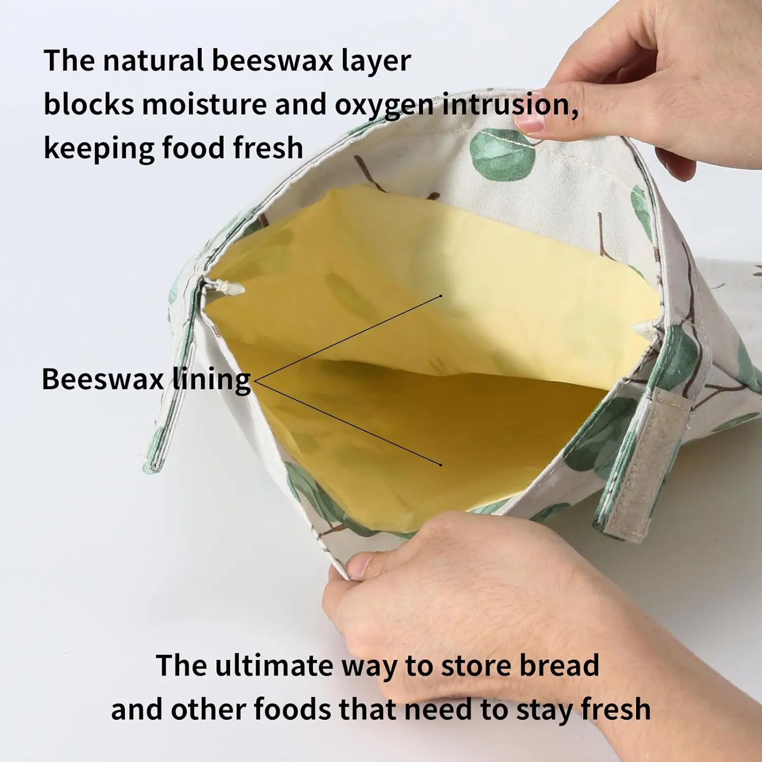 Beeswax Bread Bags for Homemade Bread. Beeswax Bags for Sourdough（2 Pack Eucalyptus Leaf Design). 11 * 15IN. ZSHLXM