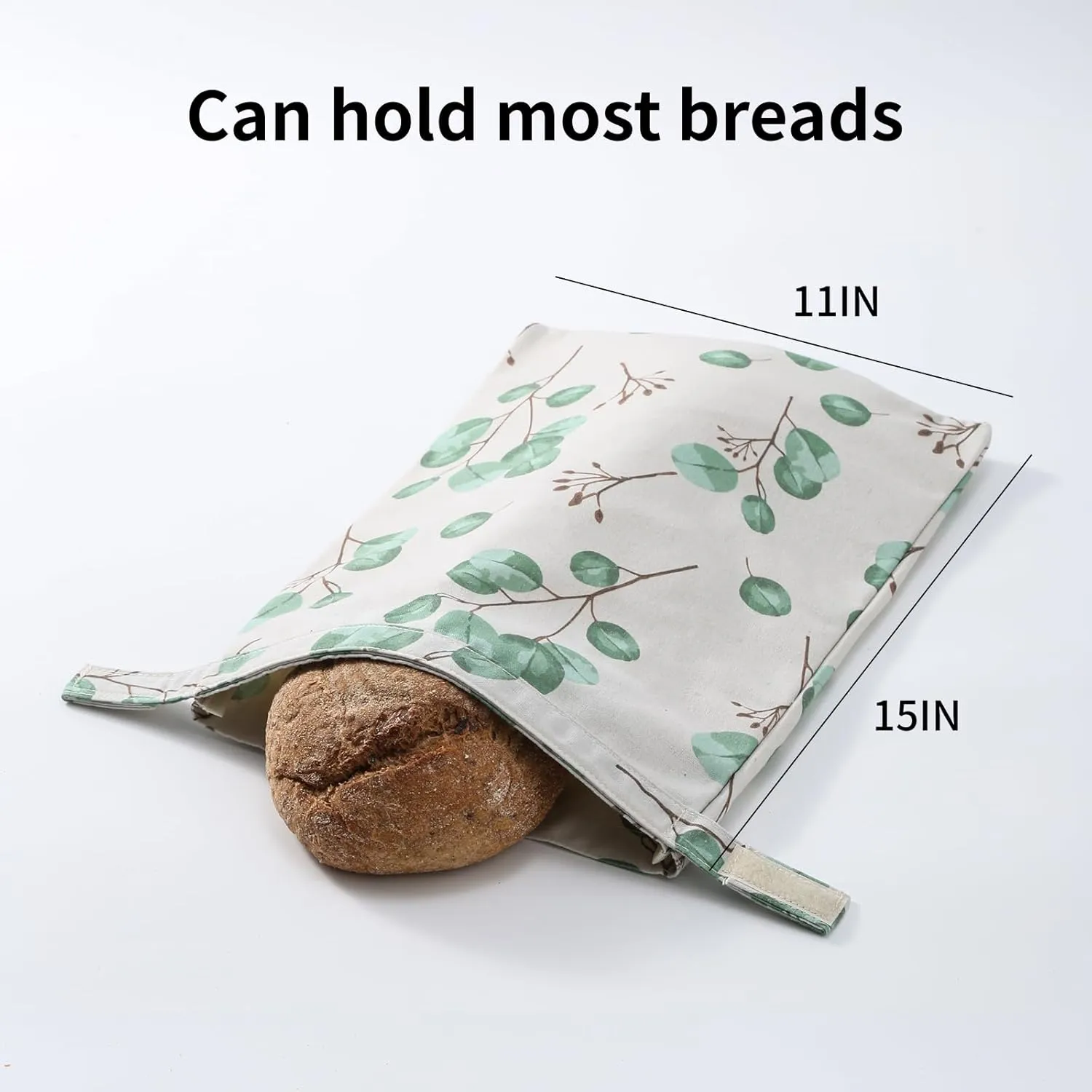 Beeswax Bread Bags for Homemade Bread. Beeswax Bags for Sourdough（2 Pack Eucalyptus Leaf Design). 11 * 15IN. ZSHLXM
