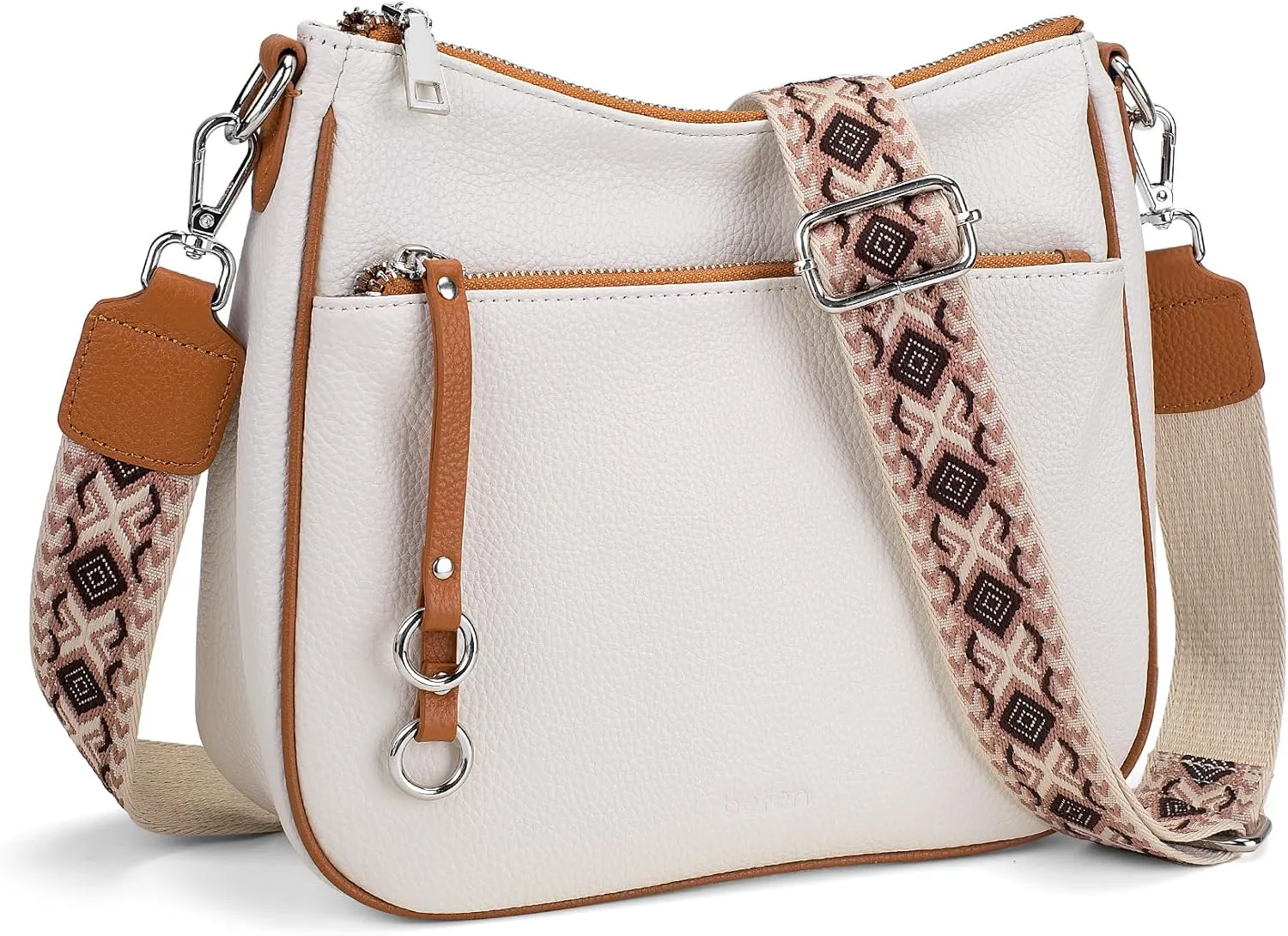 befen Genuine Leather Crossbody Bags for Women Travel Hobo Bags for Women with Adjustable Shoulder Guitar Strap