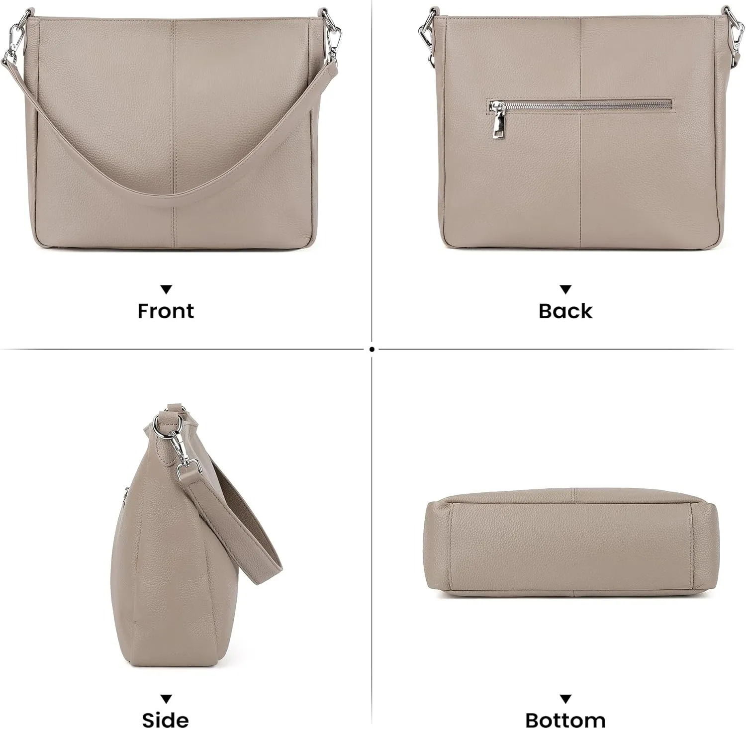 befen Genuine Leather Hobo Bags Purses for Women, Women's Shoulder bag Handbags Crossbody Bag with 2 Shoulder Straps