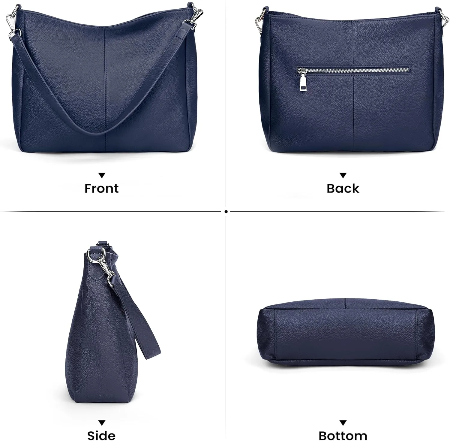 befen Genuine Leather Hobo Bags Purses for Women, Women's Shoulder bag Handbags Crossbody Bag with 2 Shoulder Straps