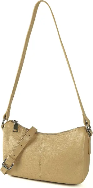befen Genuine Leather Small Crossbody Bags Purses for Women Pocketbooks Shoulder Bag Satchel Purse with Multi Zipper Pockets