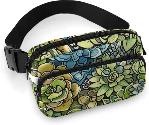 Belt Bag Fanny Pack Waist Bag Green Succulent Picture Crossbody Bags for Women Bum Bag Everywhere Belt Bag