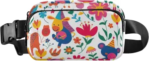 Belt Bags Balloon Animals and Flowers Unisex Mini Belt Bag with Adjustable Strap Crossbody Waterproof Bag