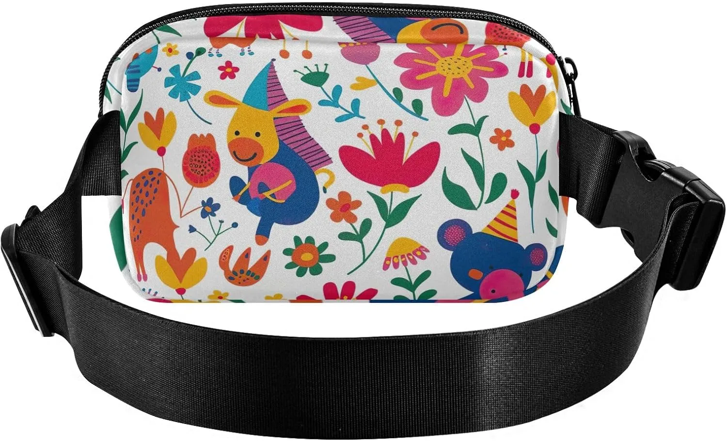 Belt Bags Balloon Animals and Flowers Unisex Mini Belt Bag with Adjustable Strap Crossbody Waterproof Bag
