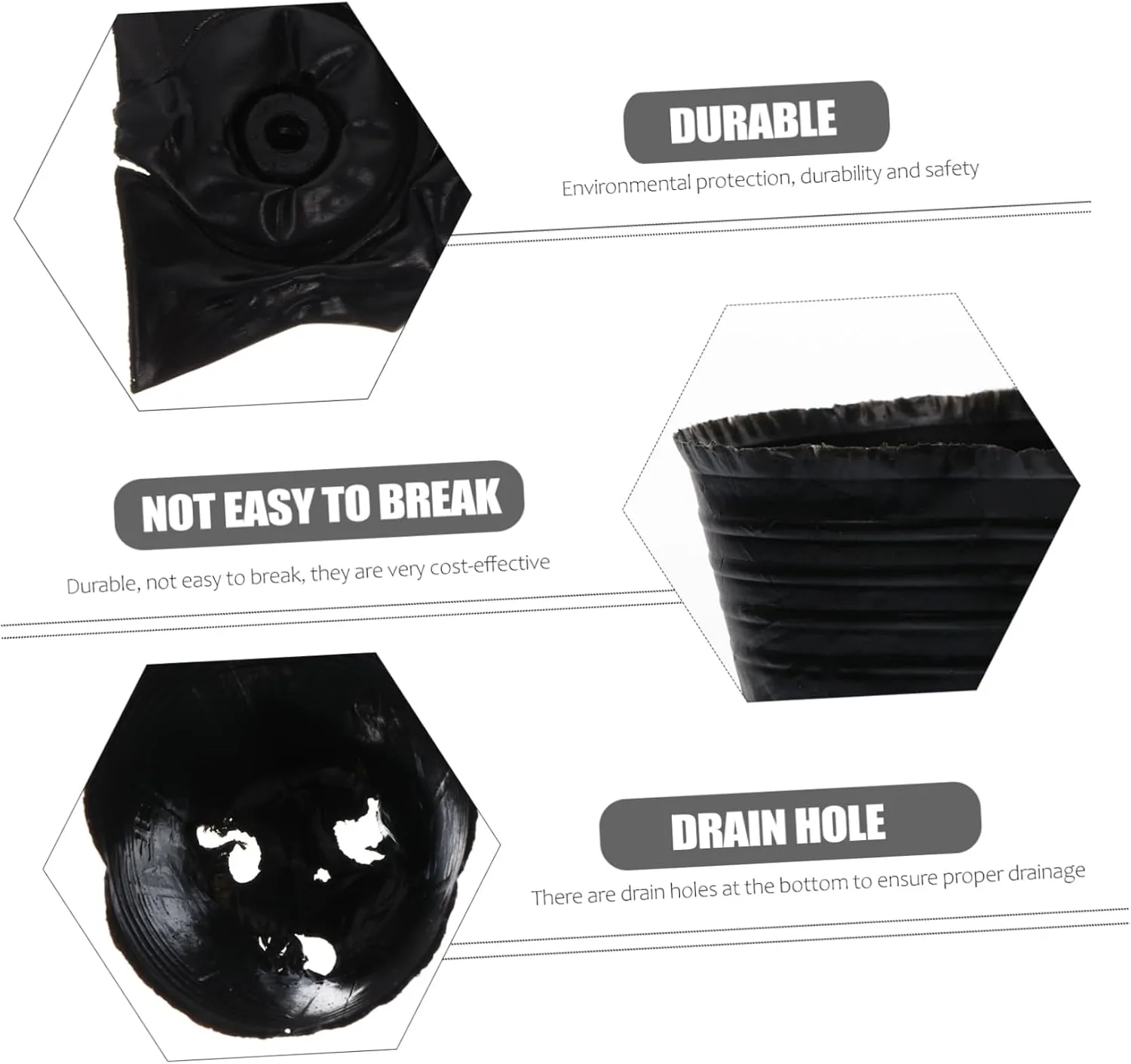 BESPORTBLE 1000 Pcs Nutrition Cup Nursery Plant Pot Starter Garden Pot Planting Net Hydro Planting Planter Nursery Pot Tree Seedling Grow Bags Small Plant Pots Clear Plant Pot Plants or Black