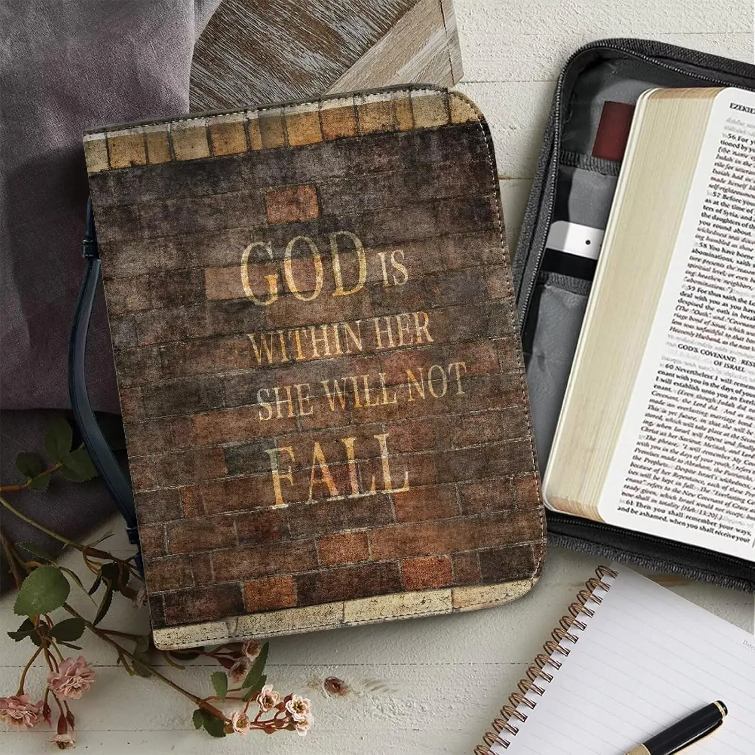 Bible Covers for Men and Women, Multi Pockets Bible Bag Tote for Girls with Handle, Durable Scripture Bag