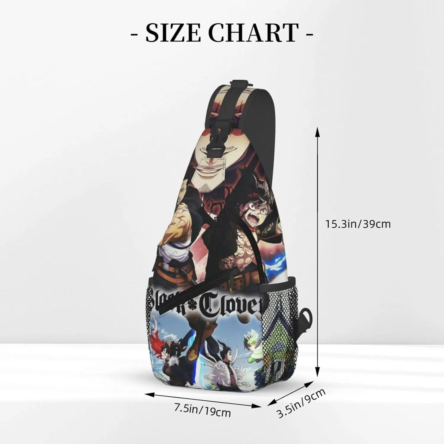 Bl-ack Clover Crossbody Bag Sling Shoulder Bag for Outdoor Travel Sports Camping Hiking Shoulder Bags