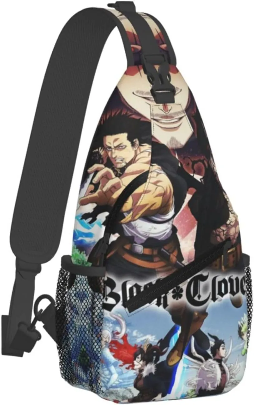 Bl-ack Clover Crossbody Bag Sling Shoulder Bag for Outdoor Travel Sports Camping Hiking Shoulder Bags