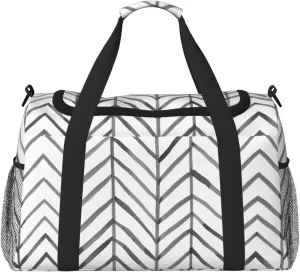 black and white stripes print Personal Item Bag Carry on Bag Underseat Travel Duffel Bags Gym Carry On Sports Bags