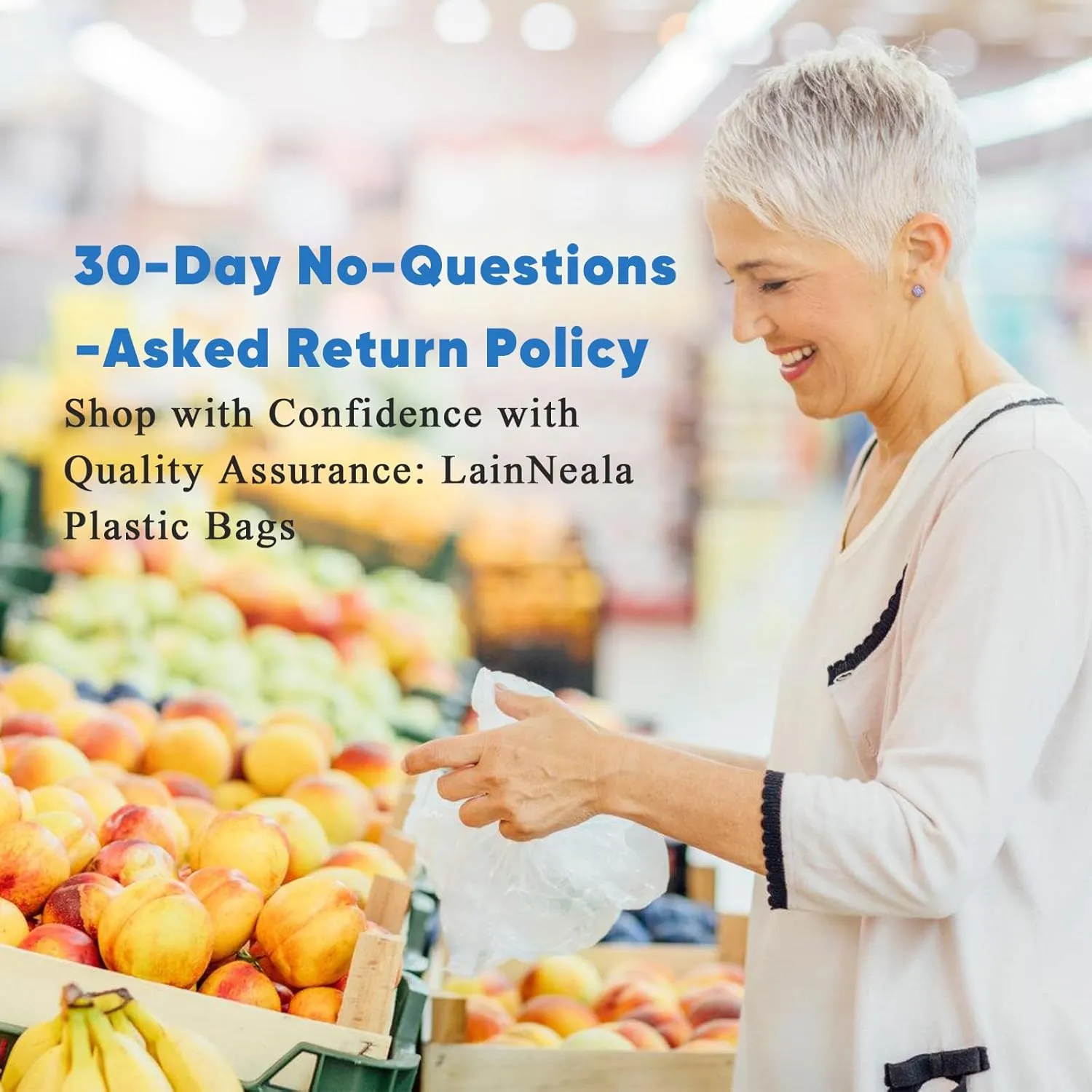 Black Plastic Bags (11.5'x 6.5" x 21')(300Pack) with Handles - Shopping & Grocery Bags for Small Business & Restaurants in Bulk