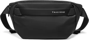 Black Voyage Sling Bag Lightweight Slim Crossbody Bag for Men Anti-theft Chest Shoulder Backpack Waterproof Casual Daypack for Travel, Outdoor Hiking Biking Black
