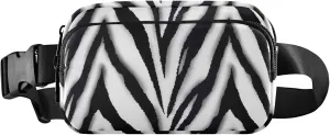 Black White Zebra Fanny Pack for Women Waterproof Hip Pack Belt Bag Cute Cross Body Waist Pack