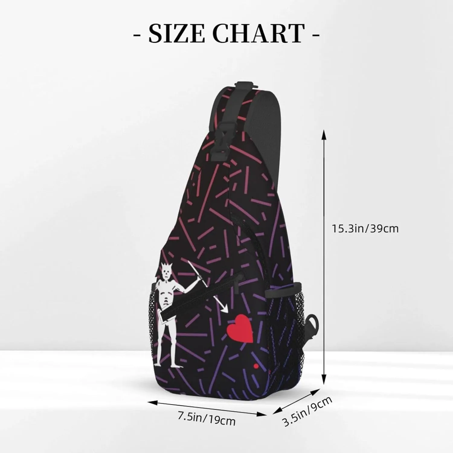 Blackbeard Skull Pirate Crossbody Backpack Chest Shoulder Bag Lightweight One Strap Travel Hiking Daypack