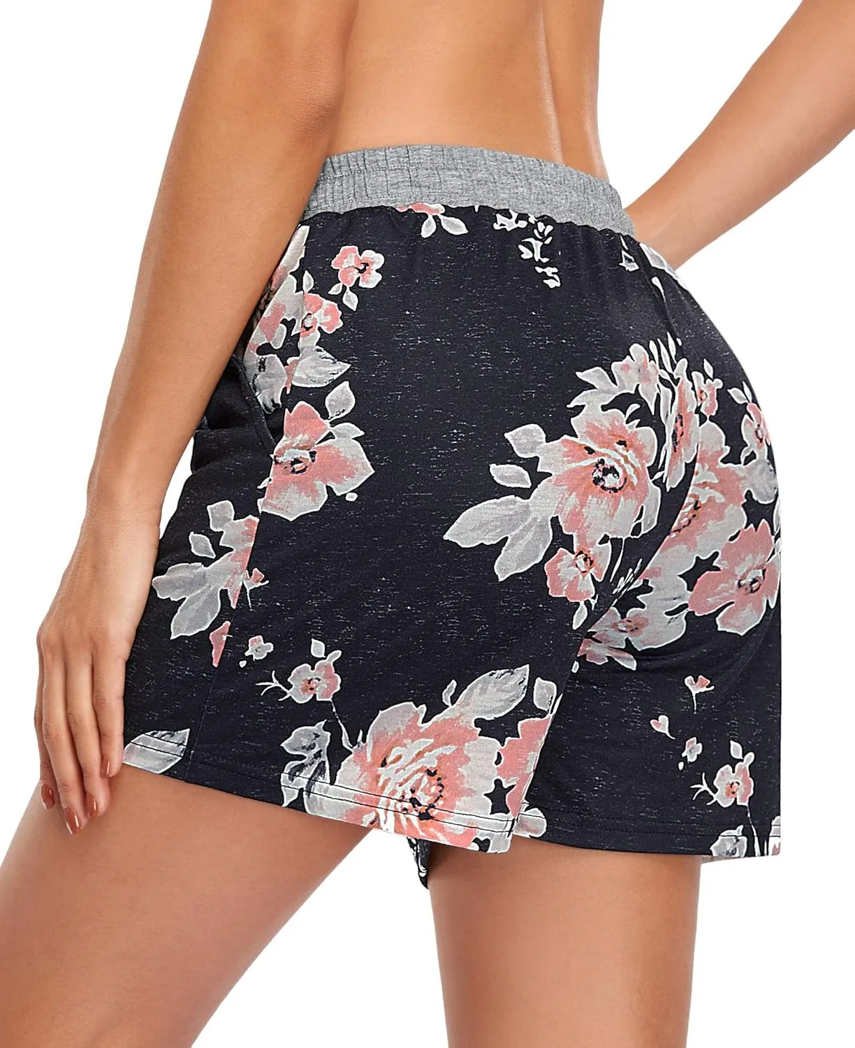 Blevonh Elastic Waist Soft Lounge Shorts Casual Pajama Shorts with Pockets