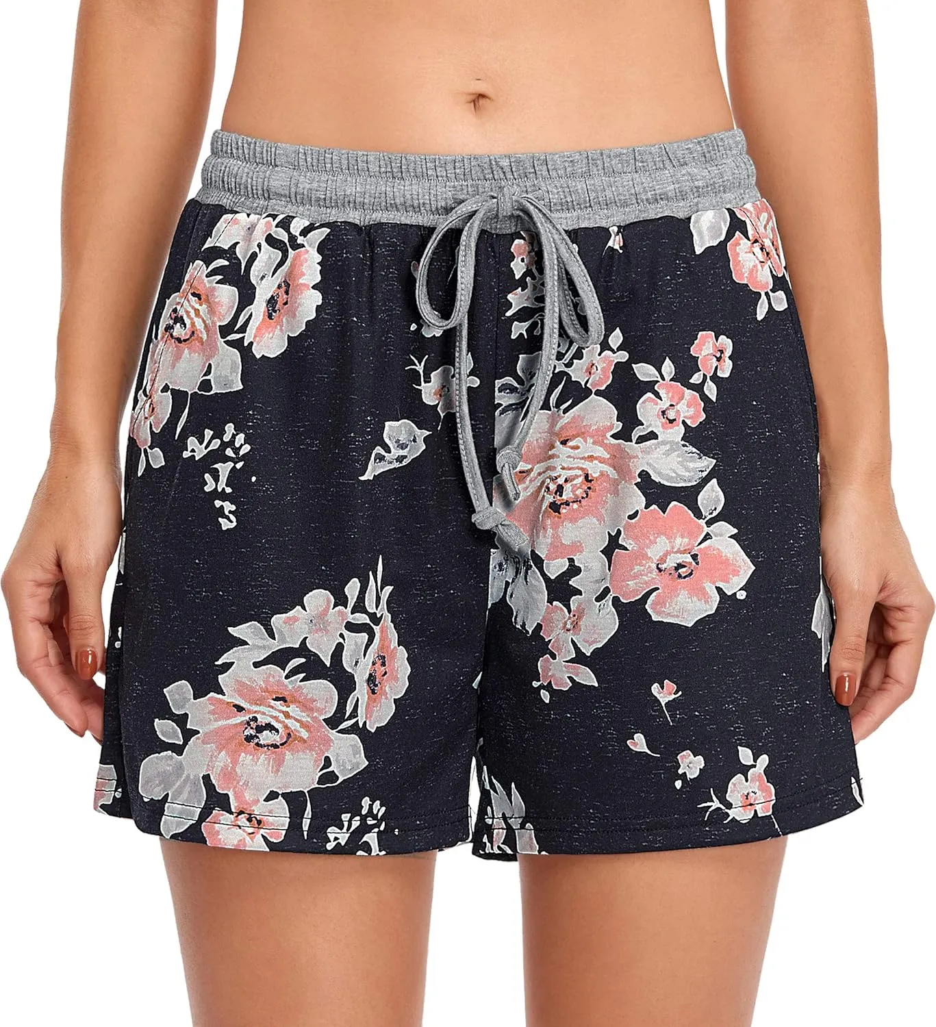 Blevonh Elastic Waist Soft Lounge Shorts Casual Pajama Shorts with Pockets