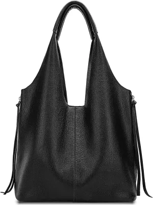 Blofinche Genuine Leather Hobo Bag for Women Large Slouchy Tote Purse Soft Real Shoulder Handbag Satchel for Laptop Work Lady
