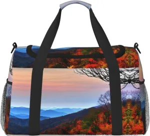 Blue Ridge Mountains print Carry on Bag Underseat Personal Item Bag Travel Duffel Bag Gym Carry On Sports Bag