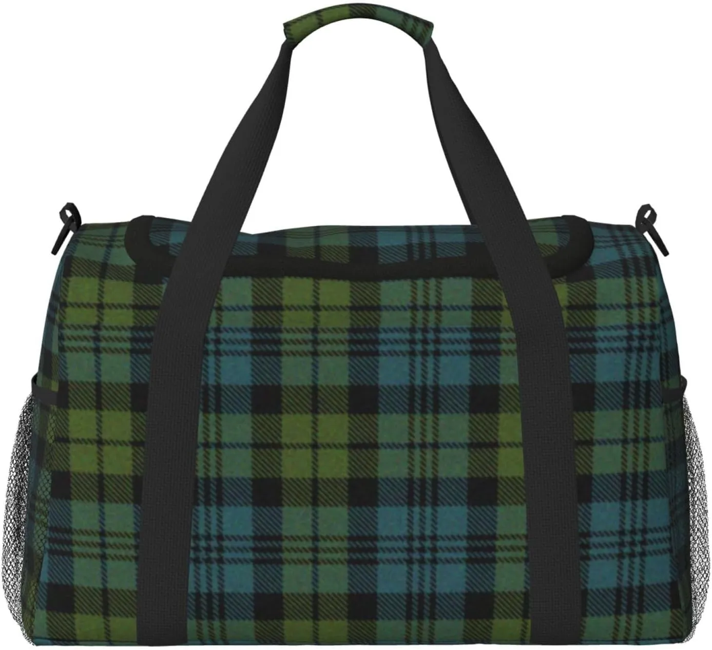Blue Thin Line Grid Travel Duffel Bag Large Foldable Waterproof Overnight Bag For Beach Swim Bags Pool Sports Gym