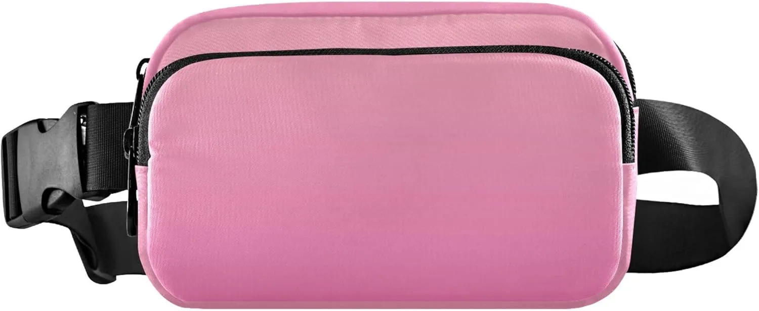 Blush Pink Hot Gradient Women Fanny Pack Belt Bags Hip Pack Waterproof Funny Cross Body Waist Purse