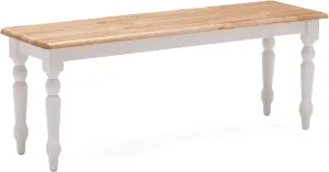 Boraam Farmhouse Bench, White/Natural 14 x 48 x 18