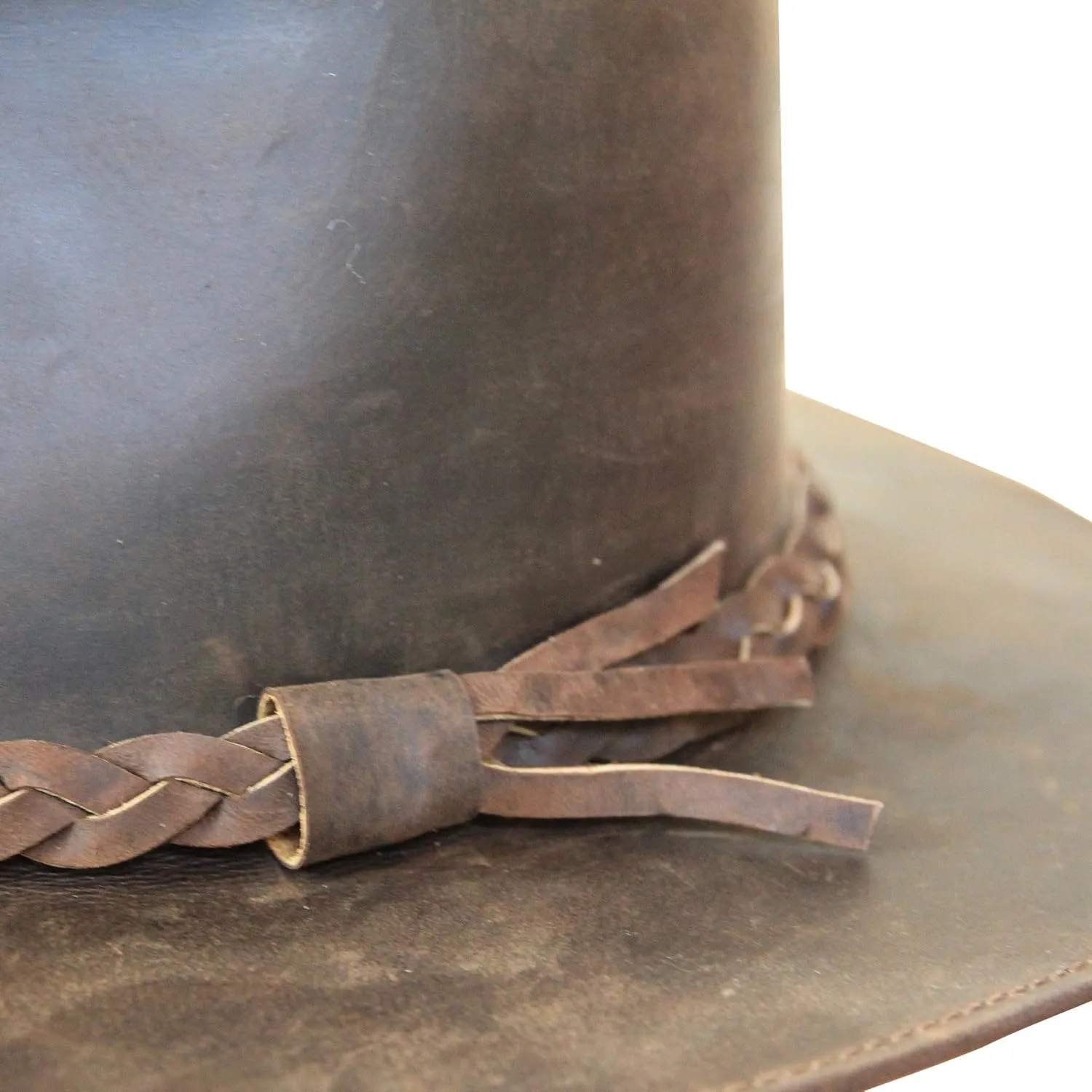 Borges & Scott Premium Leather Fedora - Wide Brim Hat Leather - Water Resistant