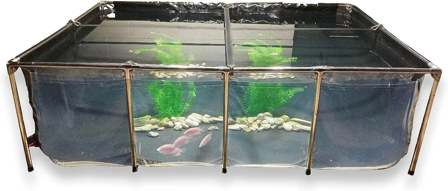 BOSWELL Aquarium Pool Pond,Fish Ponds for Outside with Transparent Clear Viewing Panel,500 Gallon Water Tank,PVC Canvas Above Ground Pond,Indoor/Outdoor Pond for Koi,Goldfish