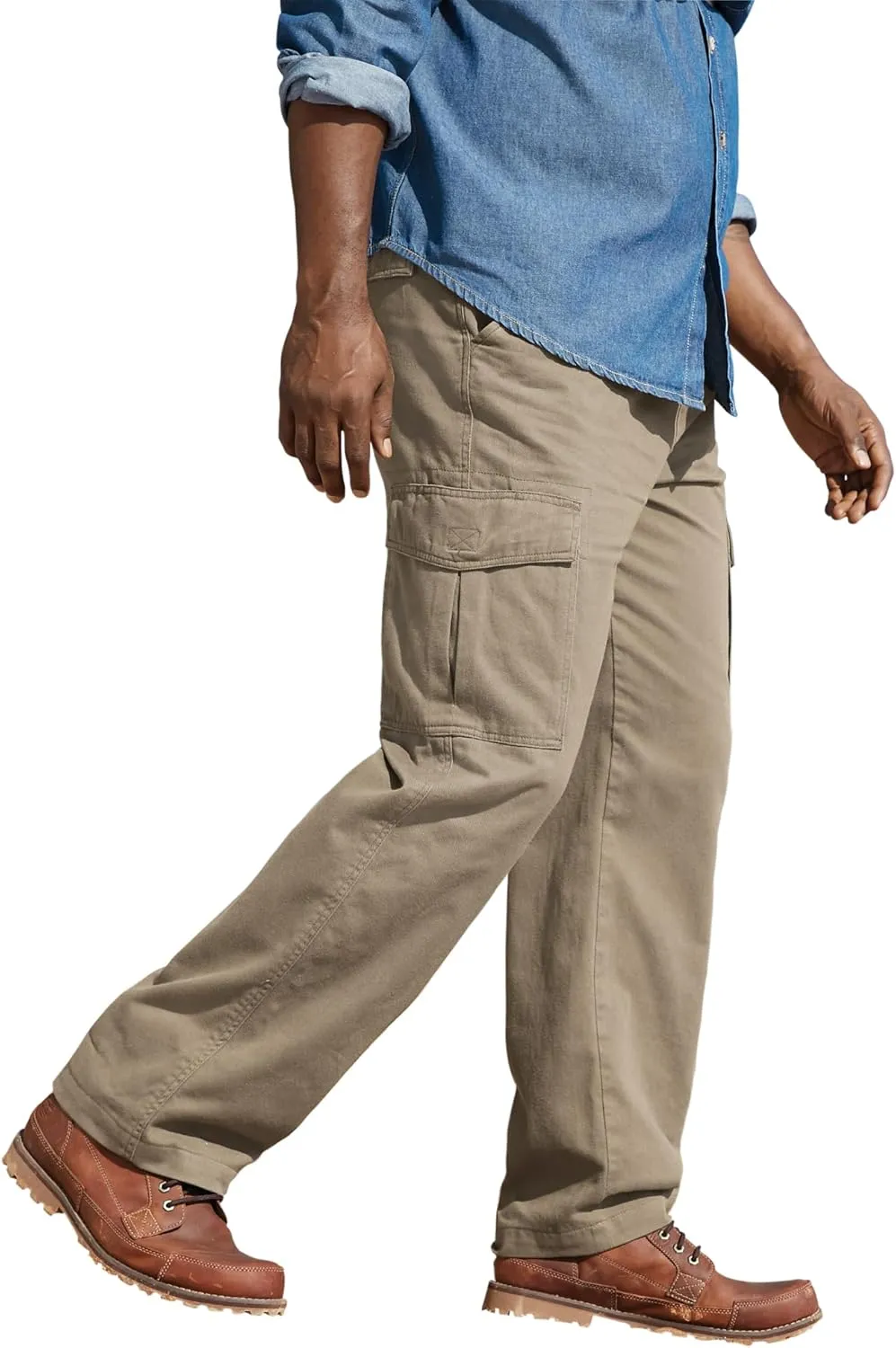 Boulder Creek by Kingsize Men's Big & Tall Renegade Side-Elastic Waist Cargo Pants